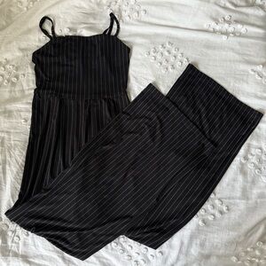Forever 21 Black and White Pinstripe Women's Jumpsuit